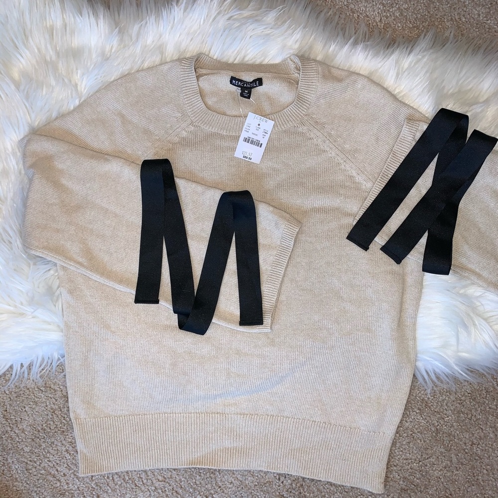 JCrew Bow Sleeves Crew Neck Sweater - Picture 8 of 9